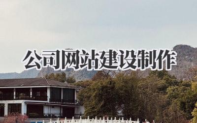 公司网站建设制作