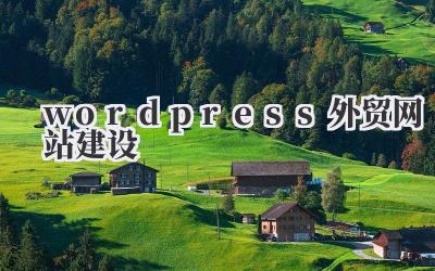 wordpress外贸网站建设